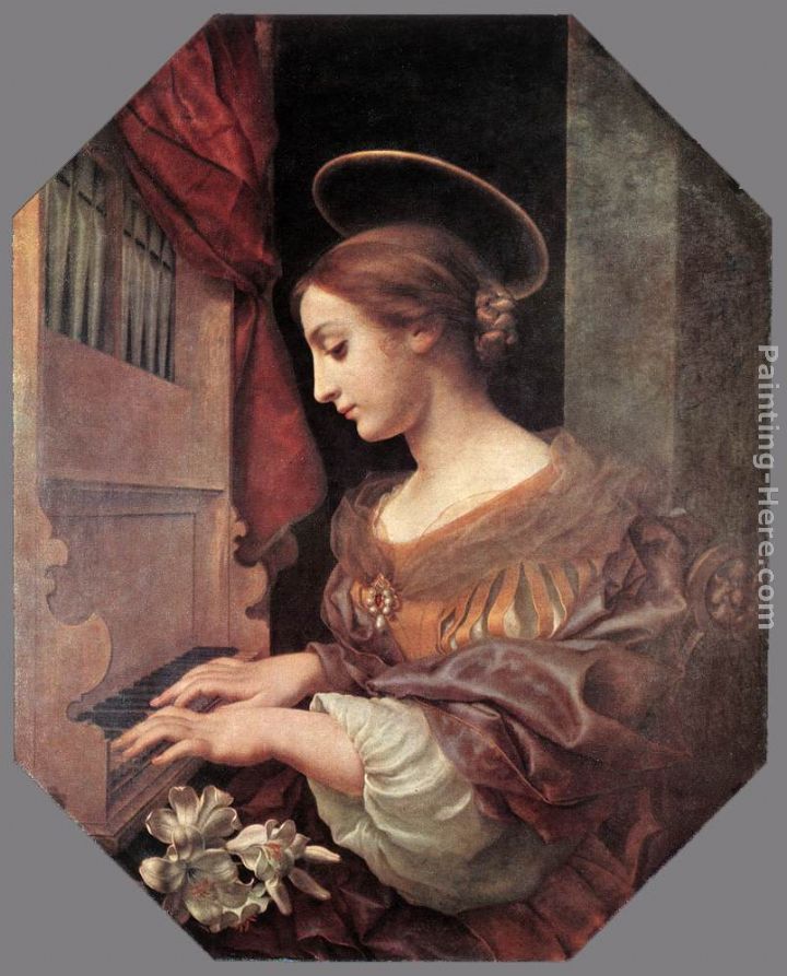 St Cecilia at the Organ painting - Carlo Dolci St Cecilia at the Organ art painting